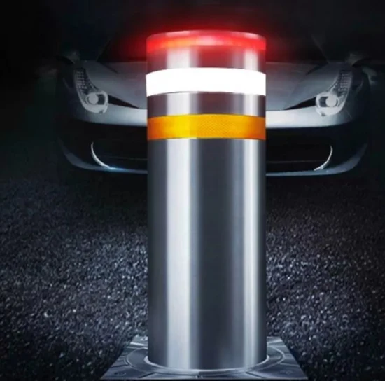Blocca barriera con colonna di sollevamento idraulica a LED in acciaio inox completamente automatica